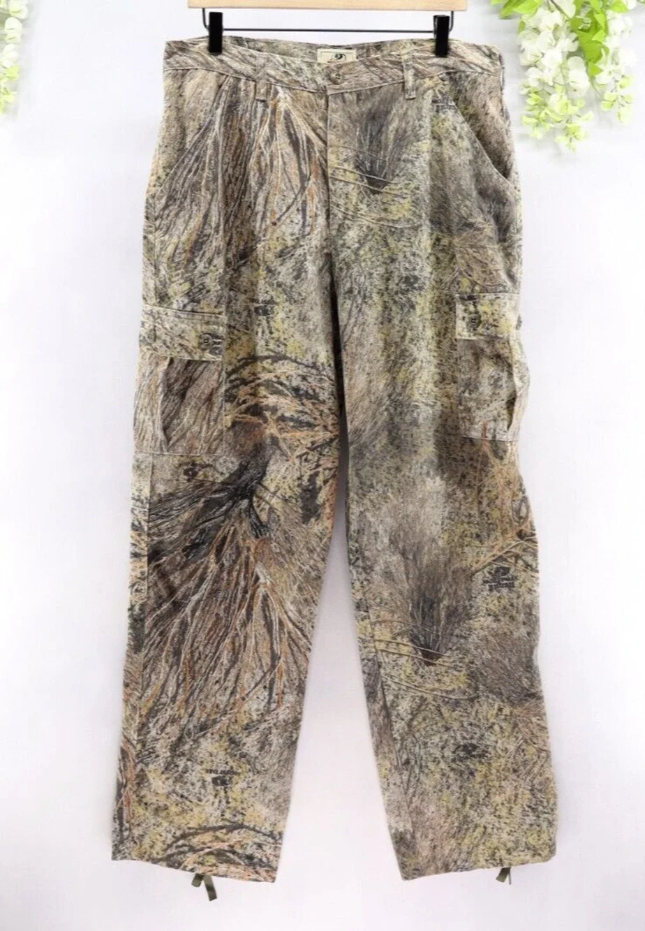 Vintage Mossy Oak Pants Sz M Camo Cargo Straight Leg Hunting Outdoors Y2K